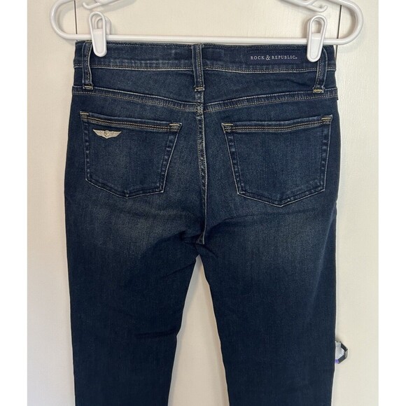 Rock & Republic Women’s Kasandra Boot Cut Jeans Dark Blue Denim Size 4 M - Picture 4 of 7
